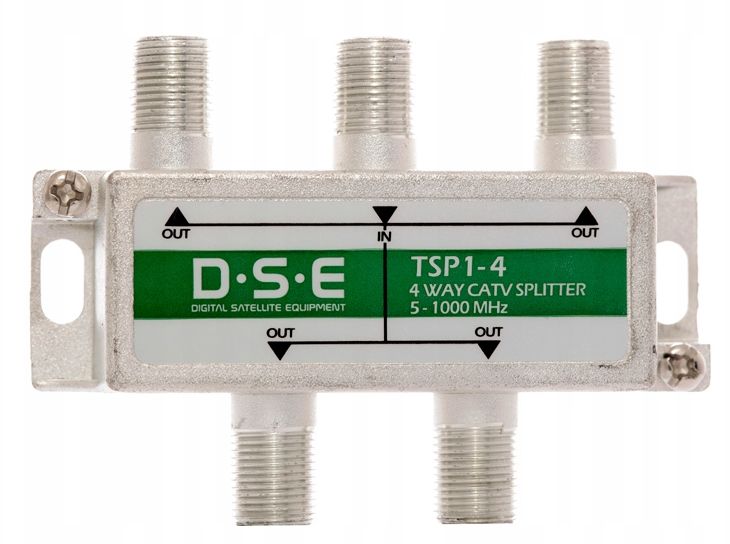 Rozgałęźnik CATV 4x1 DSE 1 / 4 Wyjścia Rozdzielacz TV DVBT DVB-T2 Splitter