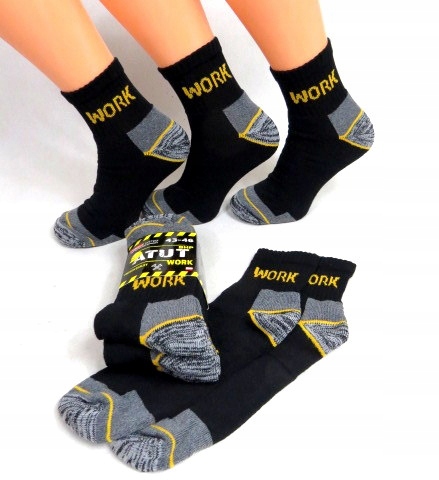 9par KRÓTKIE SKARPETY STOPKI FROTA WORK BHP skarpetki bawełniane 43-46 9x