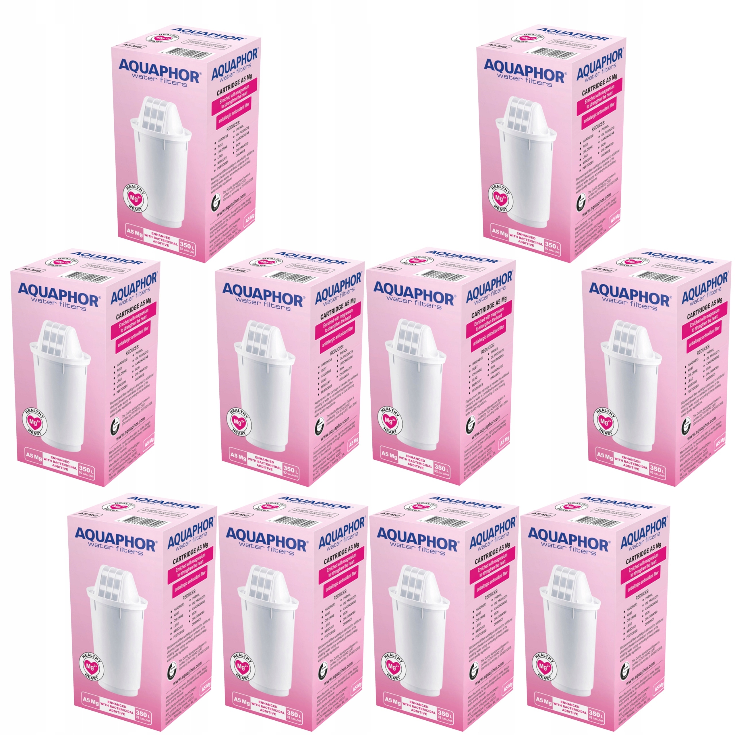 Filtrační vložky do vody obohacující o hořčík Aquaphor A5 Mg 10 kusů