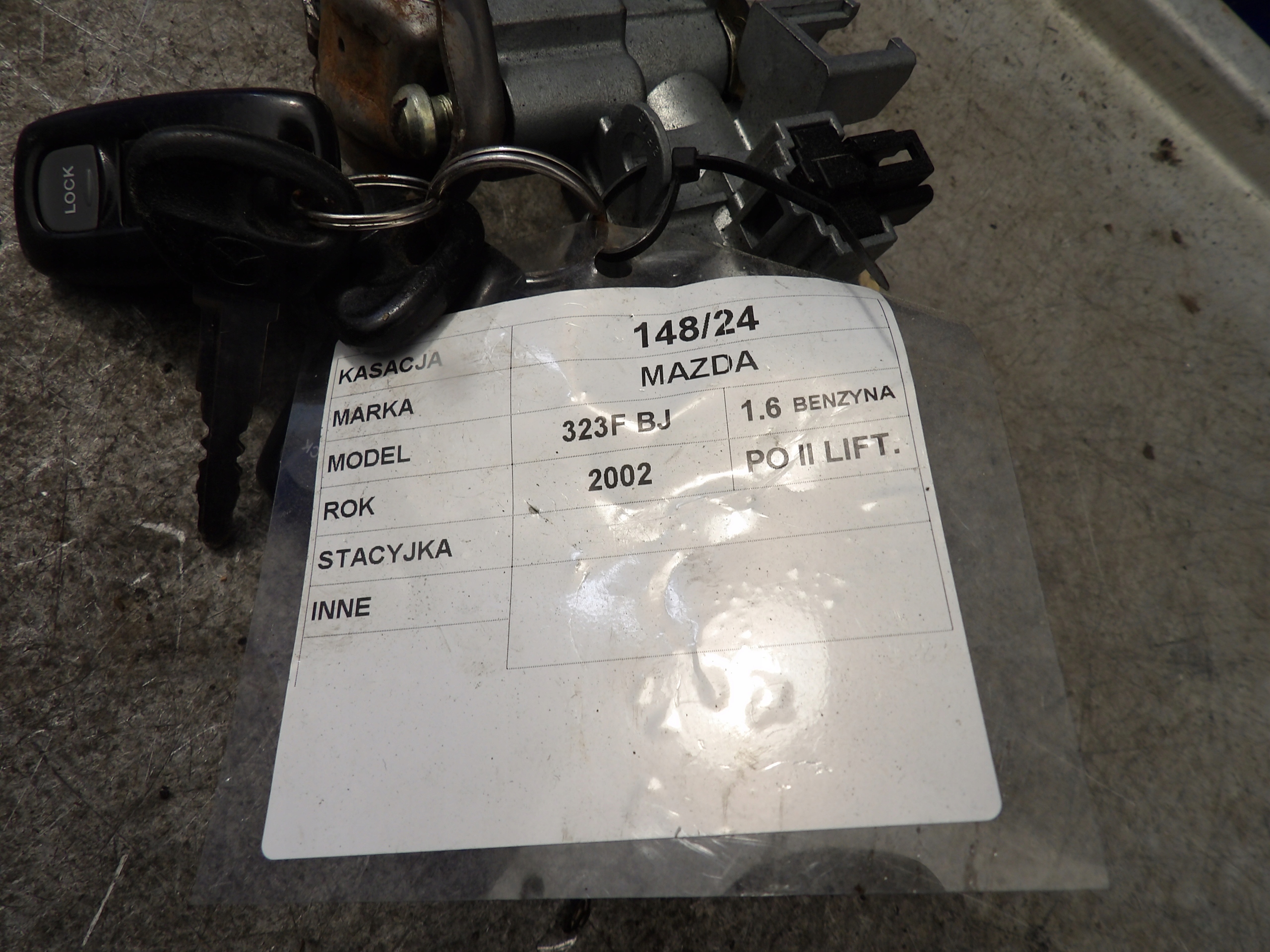 Mazda 323 BJ ignition z kluczykiem