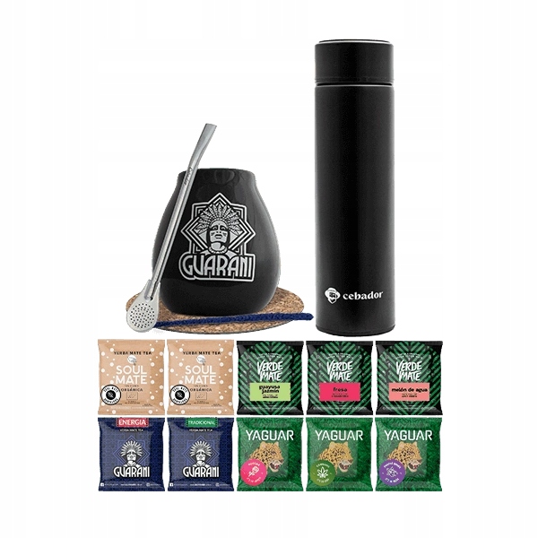 Sada Yerba Mate Vzorky 10x50g Led termoska Tykwa Bombilla 500g 0,5kg