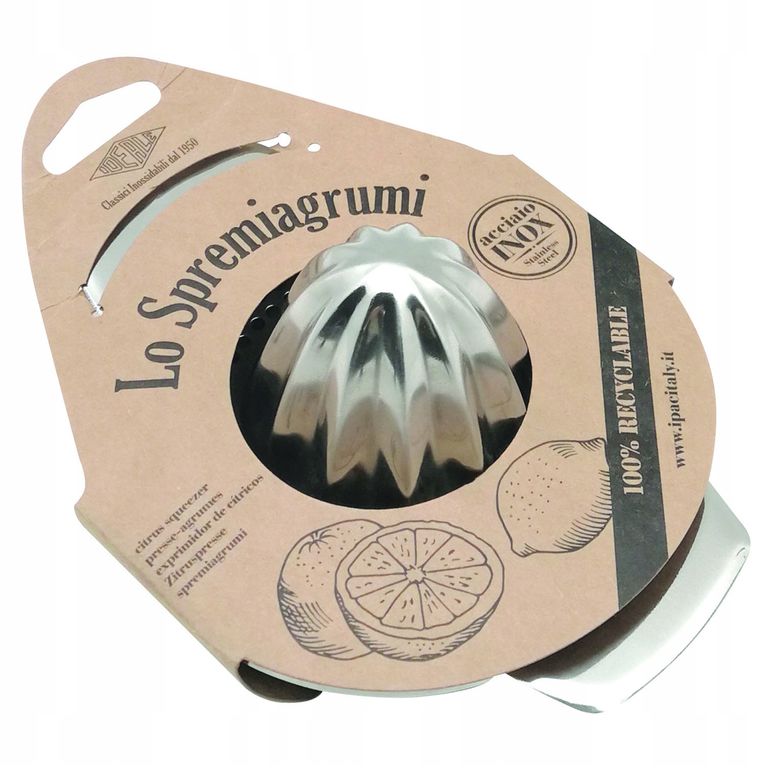 Odšťavňovač Ideale Squizito na citrusy ocelový