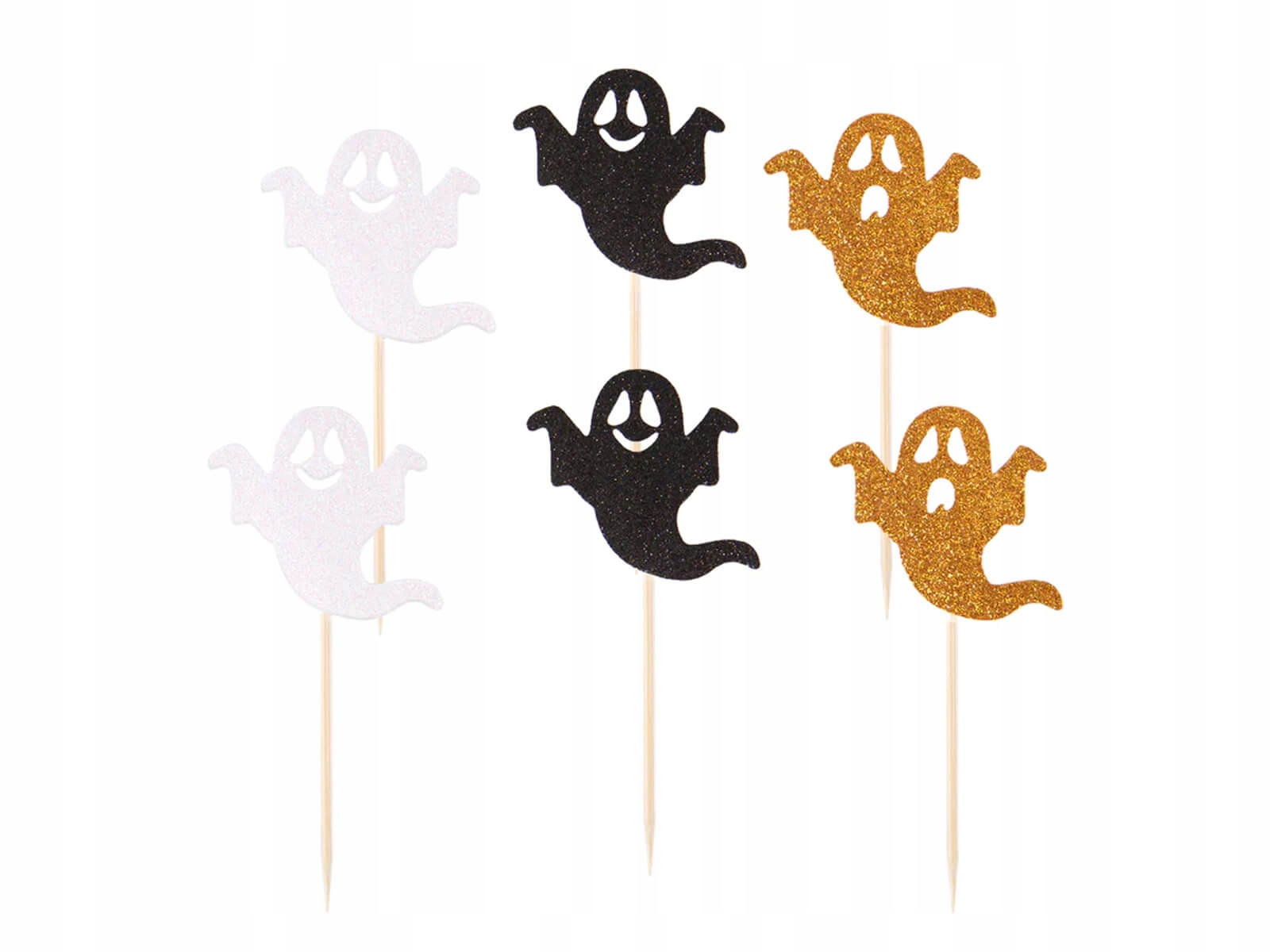 Pikery na tort babeczki Duszki Halloween 6 szt.