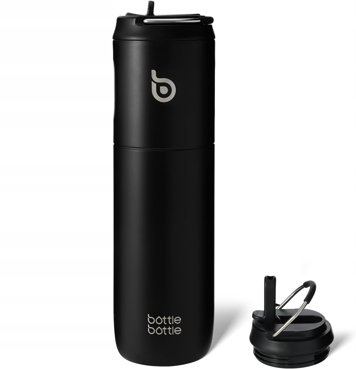 Bottlebottle Lahev Na Pití Láhev 700ML Nerezová Ocel 4 Brčka Čistič Pouzdro