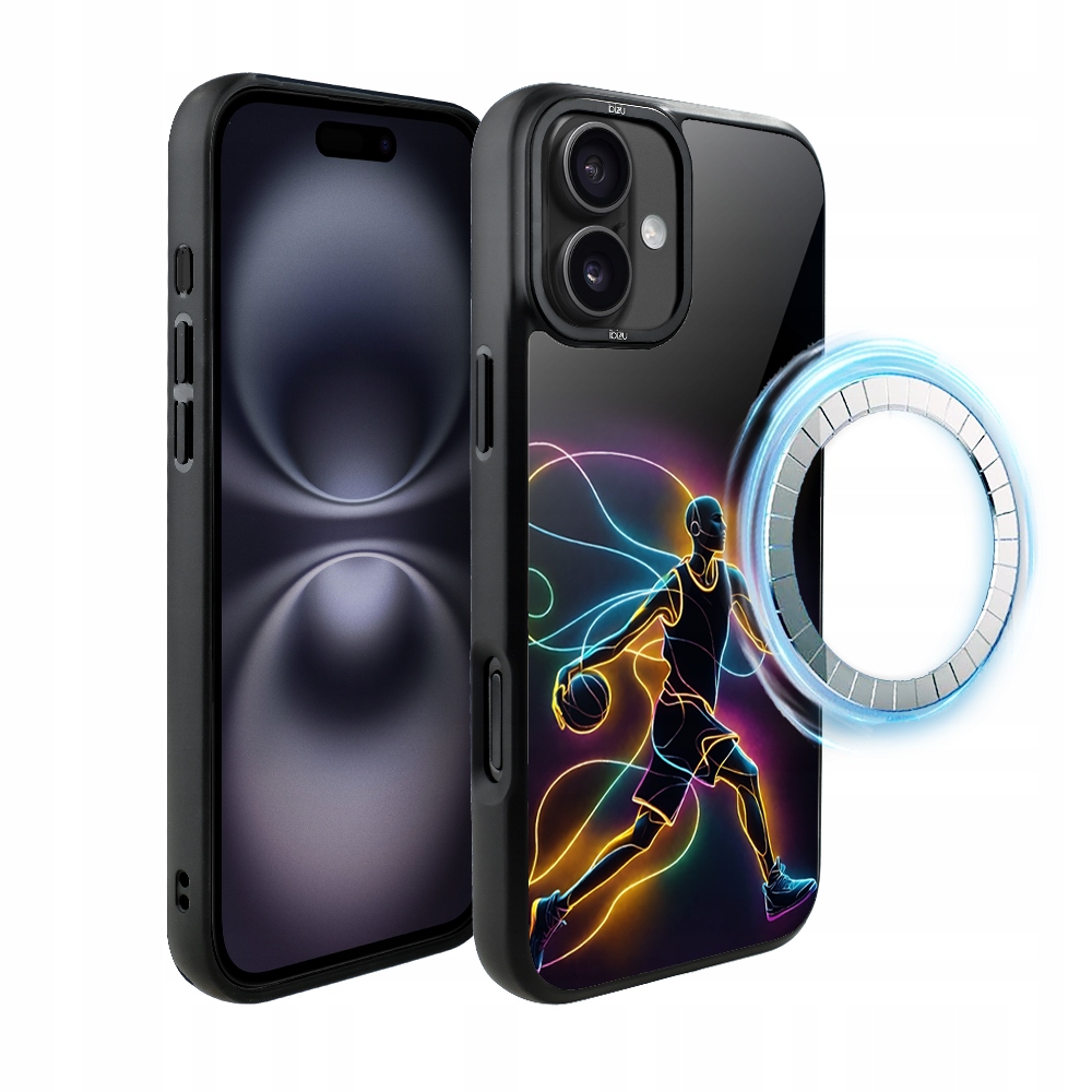 Pouzdro pro iPhone 16 Ibizu DropGuard Matt s MagSafe, duch basketbalu