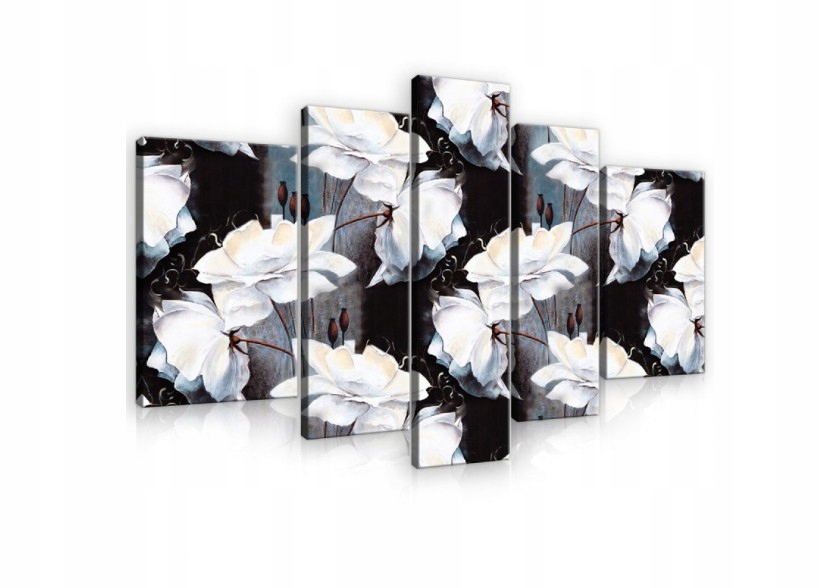Obraz 170x100 Biele polypové kvety, moderná jemnosť, elegancia