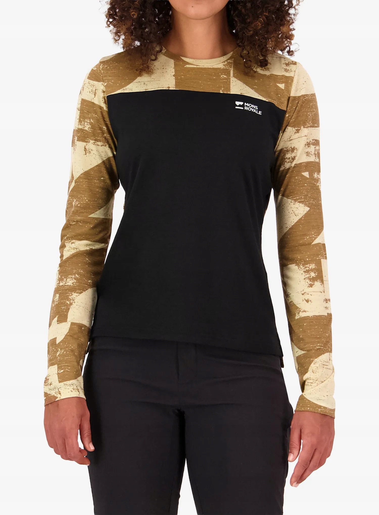 Mikina Mons Royale Diversion Merino Bike Jersey Ls grunge/black S