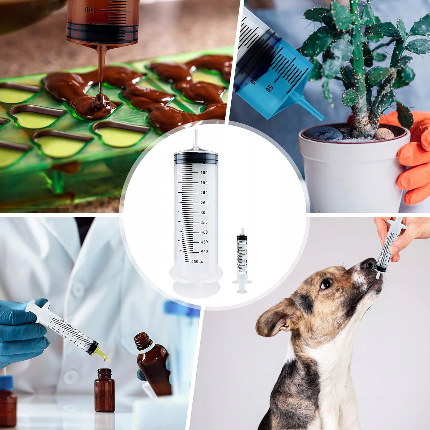 Levně Plastová Stříkačka 150 ML 550 ML Sada 2 Kusů Pro Zavlažování