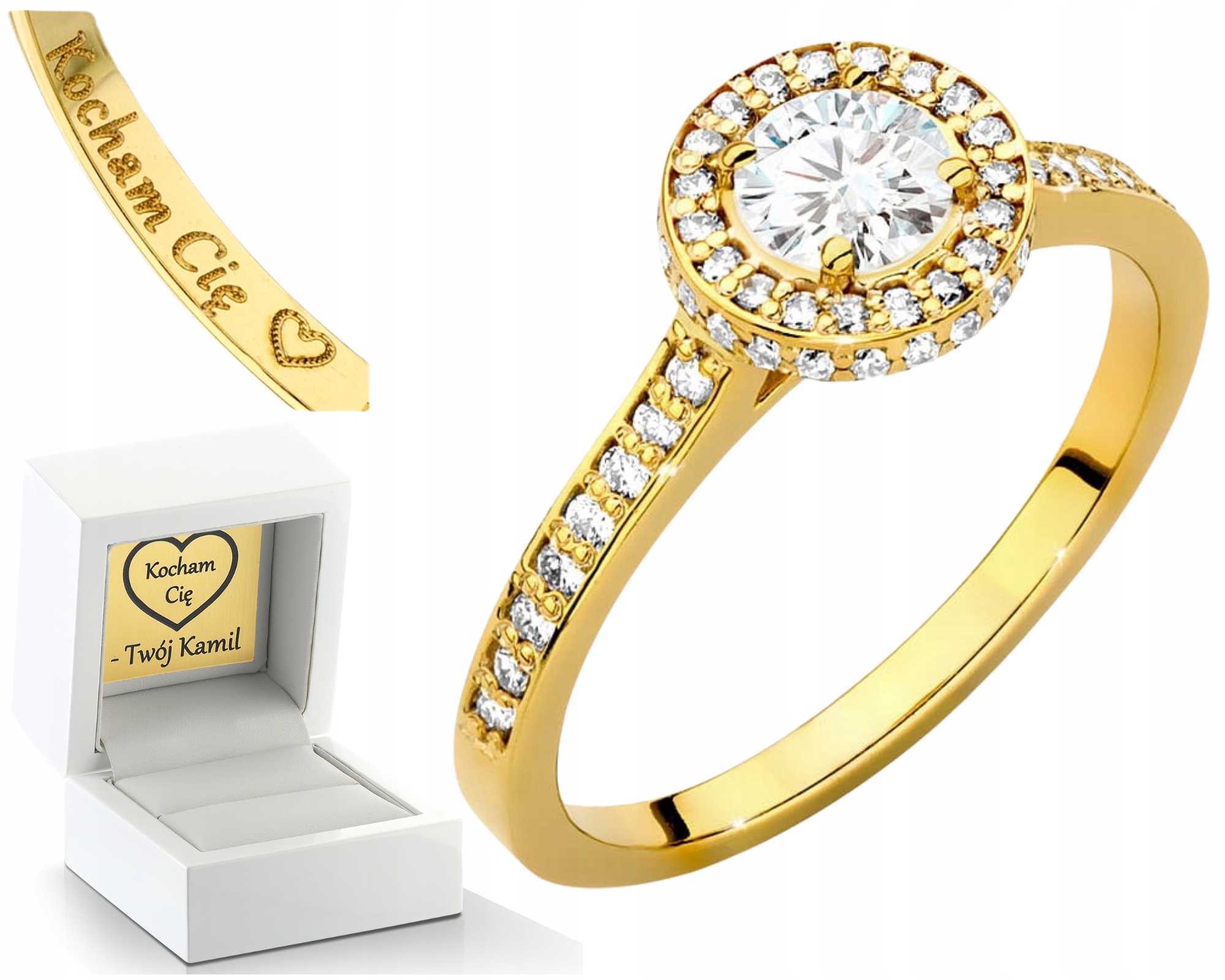 Prstýnek Pro Zásnuby Ve Zlaté Ryzosti 585 Diamanty Lab