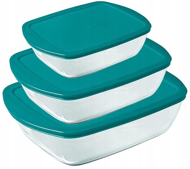 3 x Žáruvzdorná nádoba Cook & Store Pyrex 0,4 L 1,1 L 2,5 L