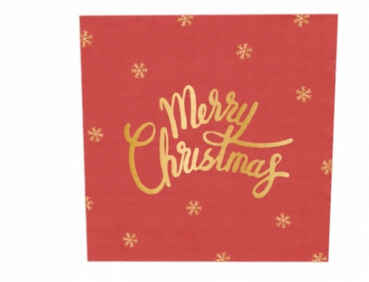 

Świąteczne Serwetki Merry Christmas czerwone 10szt