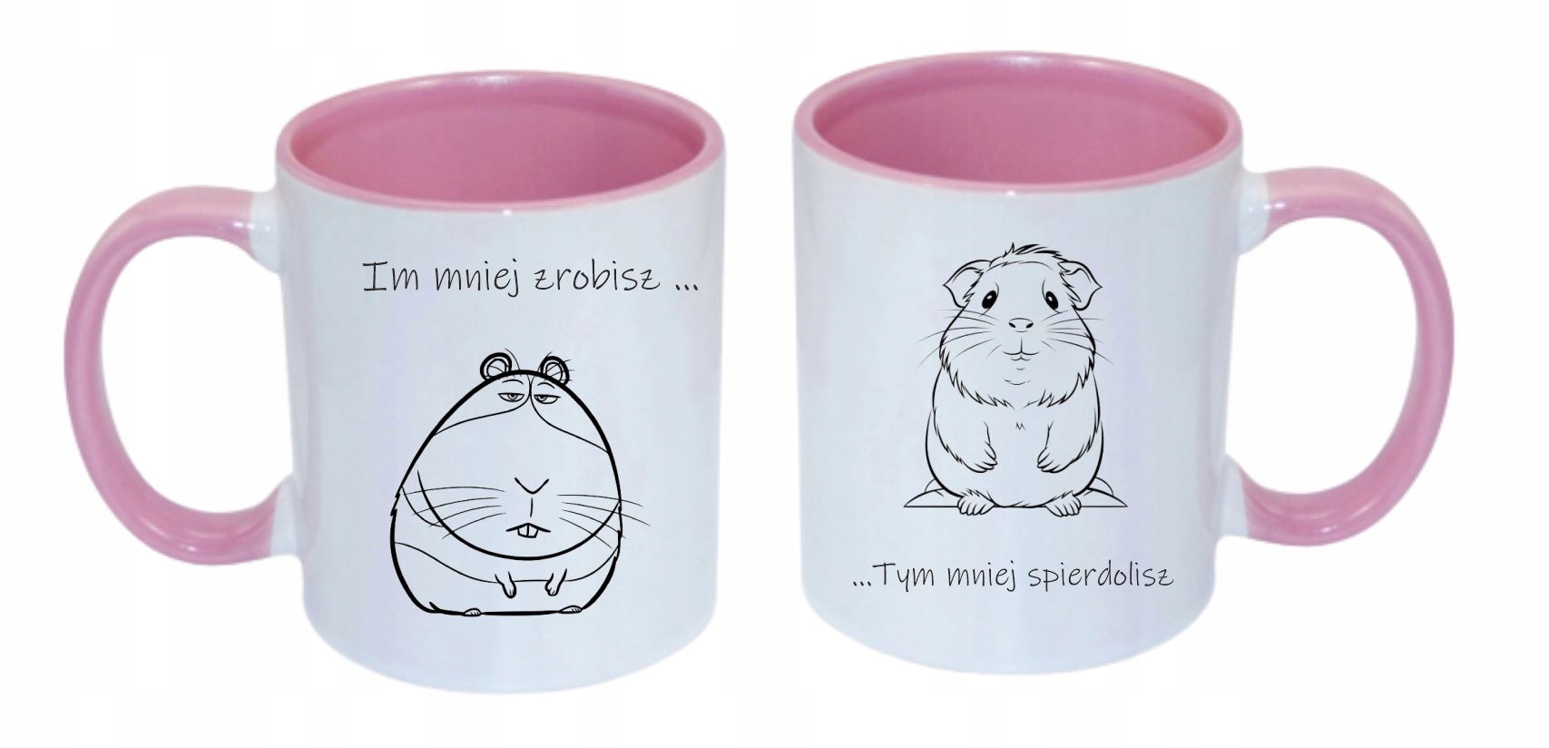 ŚMIESZNY KUBEK DO PRACY MNIEJ ZROBISZ MNIEJ SPIE*DOLISZ PREZENT