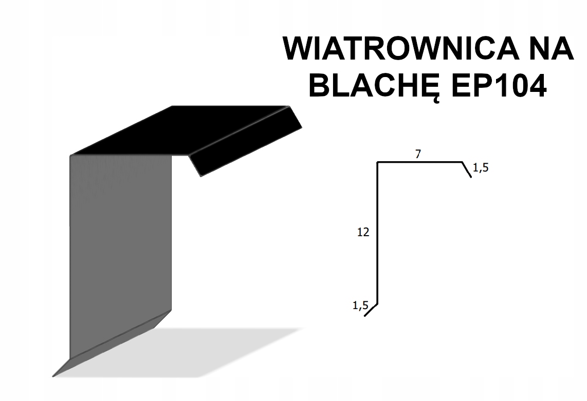 

Wiatrownica na blachę EP104 obróbki 9005 czarny