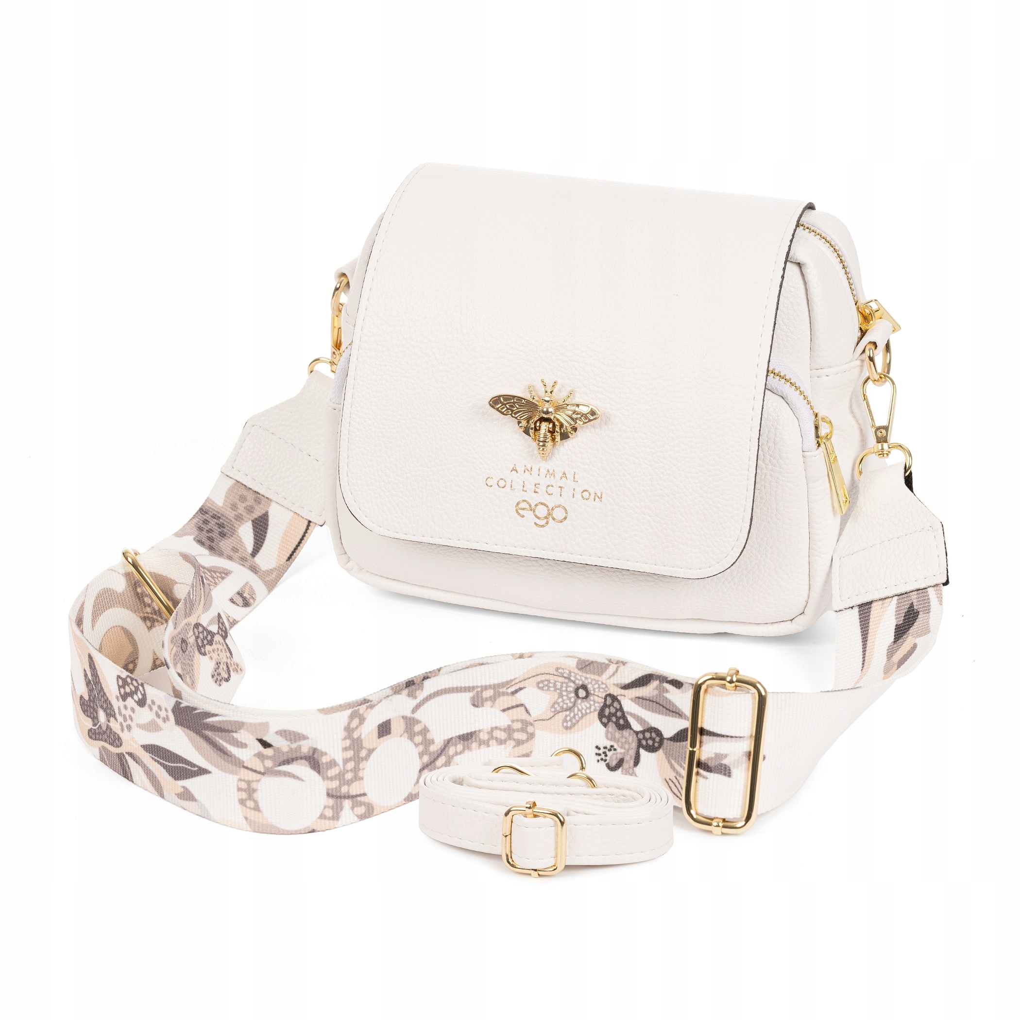 Polská Dámská Kabelka Bílá Kabelka Přes Rameno Ego Barevný Pásek Přes Rameno