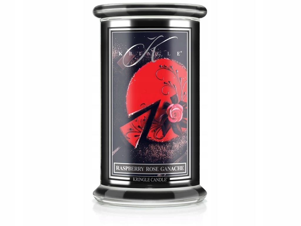 Kringle Candle Raspberry Rose Ganache – velká vonná svíčka 624 g, 2 knoty