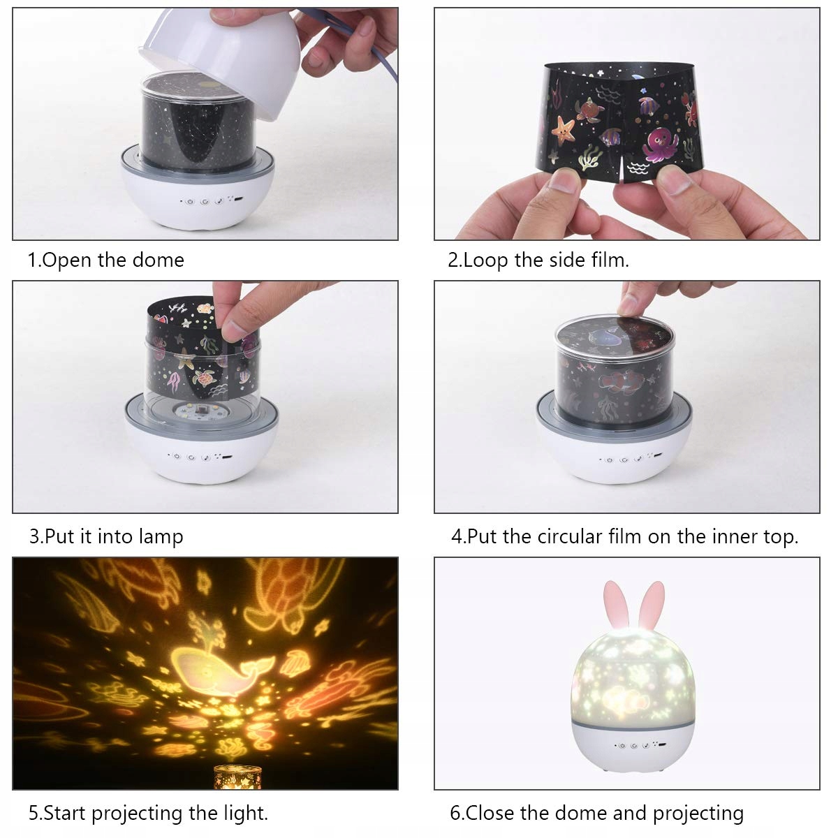 Uraqt Lampka Nocna LED Projektor Gwiazd Kosmos — miniatura 7