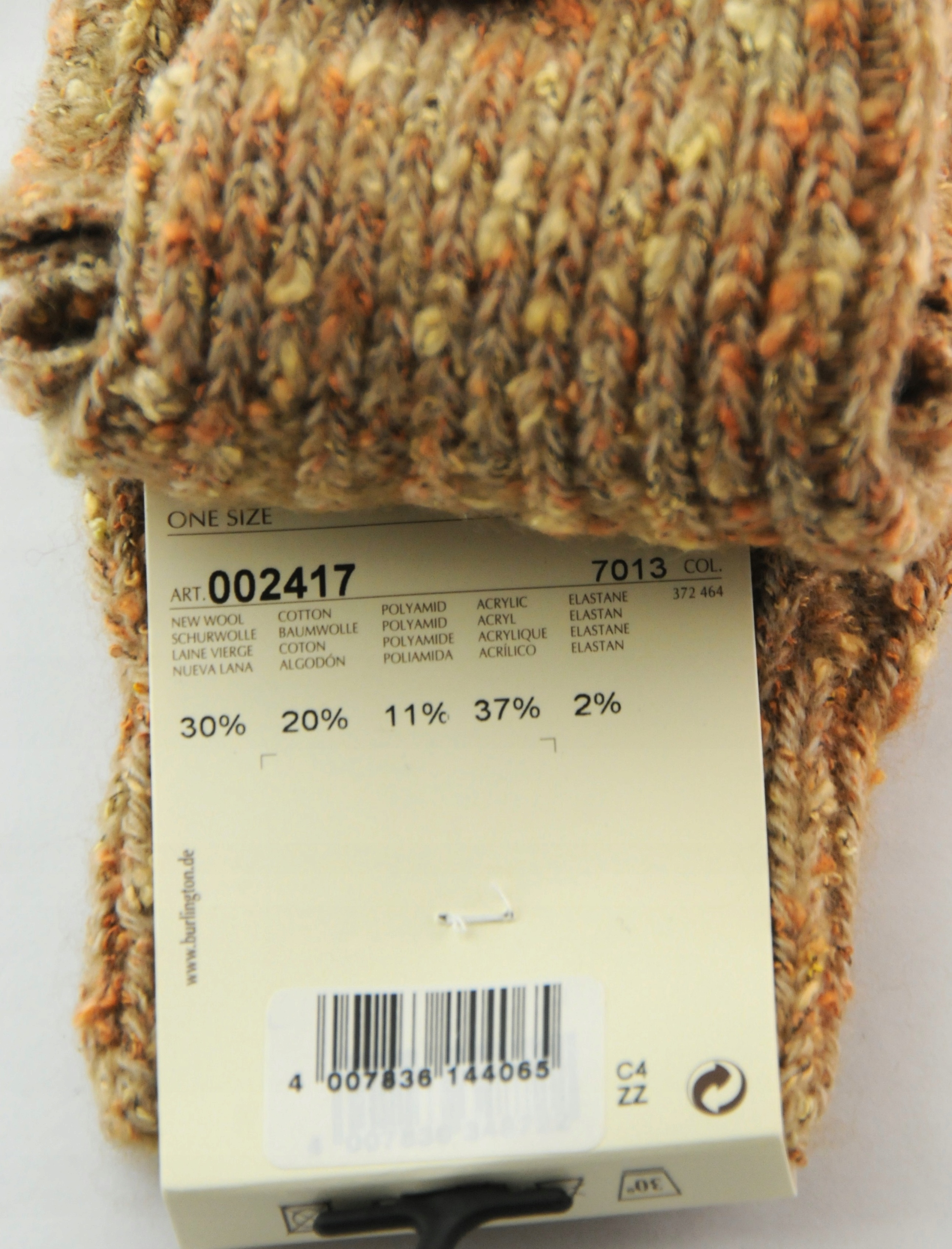 GETRY BURLINGTON WEŁNA BAWEŁ AKRYL GRUBE CIEPŁE BEŻ -40% Model LEGWARMER