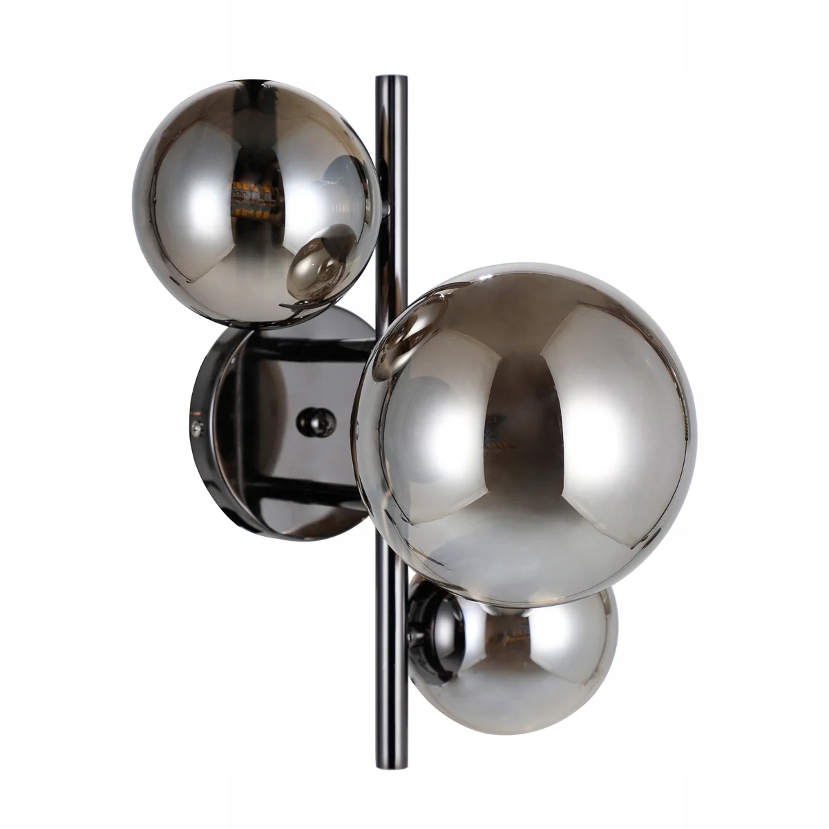 Nástenná lampa čierna chrómová, sklenené gule 3 body, moderná do obývačky Italux