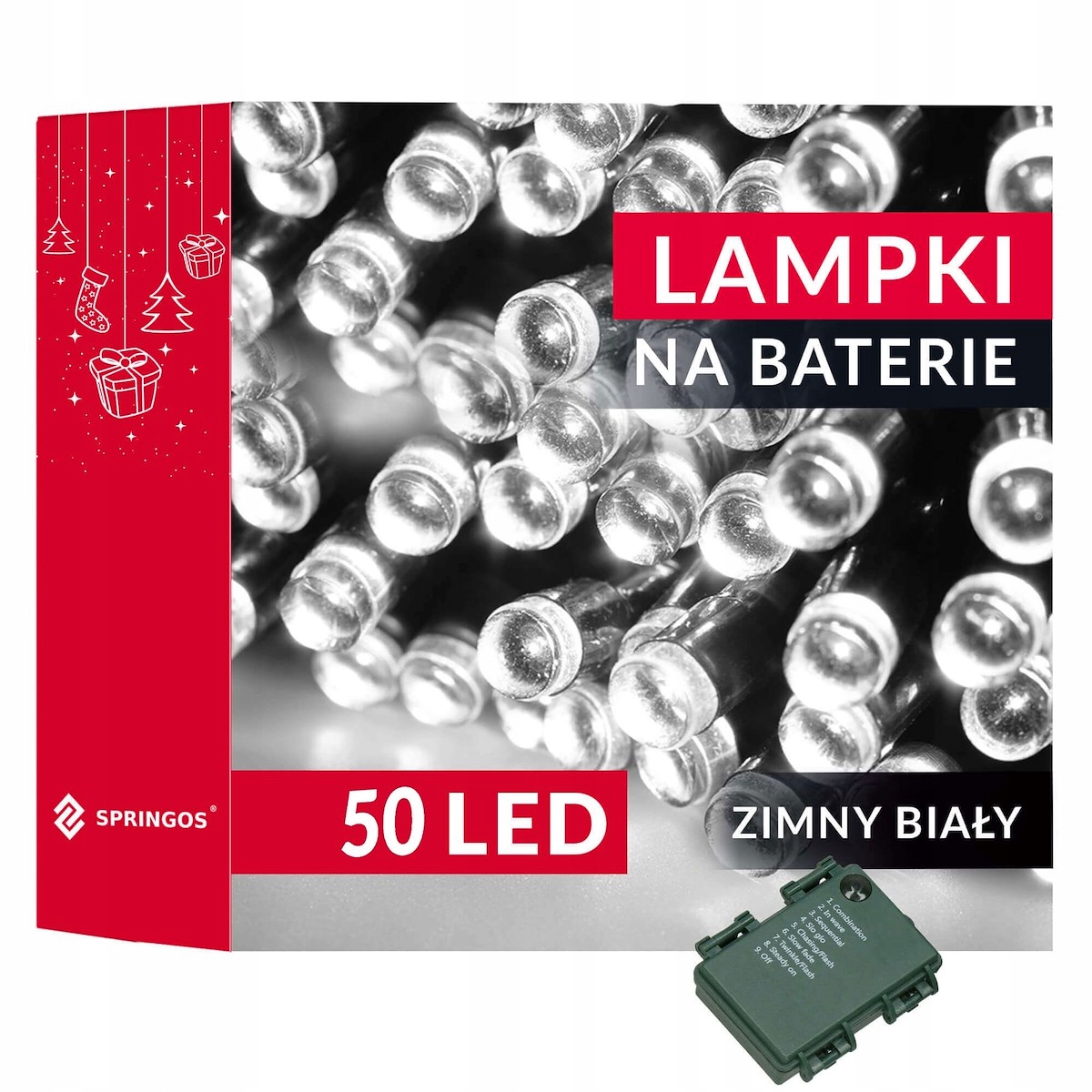 

Lampki Choinkowe 50 Led Zewnętrzne Biały Timer