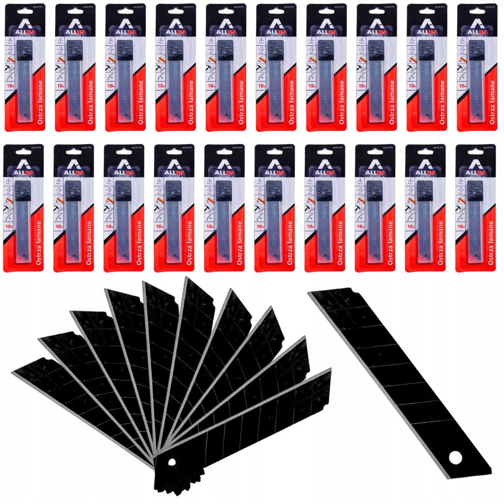 400 x Čepel Na Čalounický Nůž Zlomená 18 mm 0,5 mm Čepele Vyměnitelné Černé