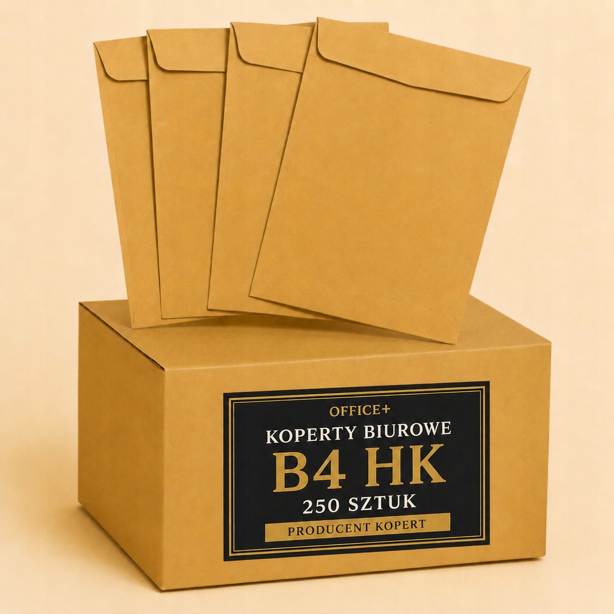 Koperty biurowe b4 hk brązowe 250 sztuk premium