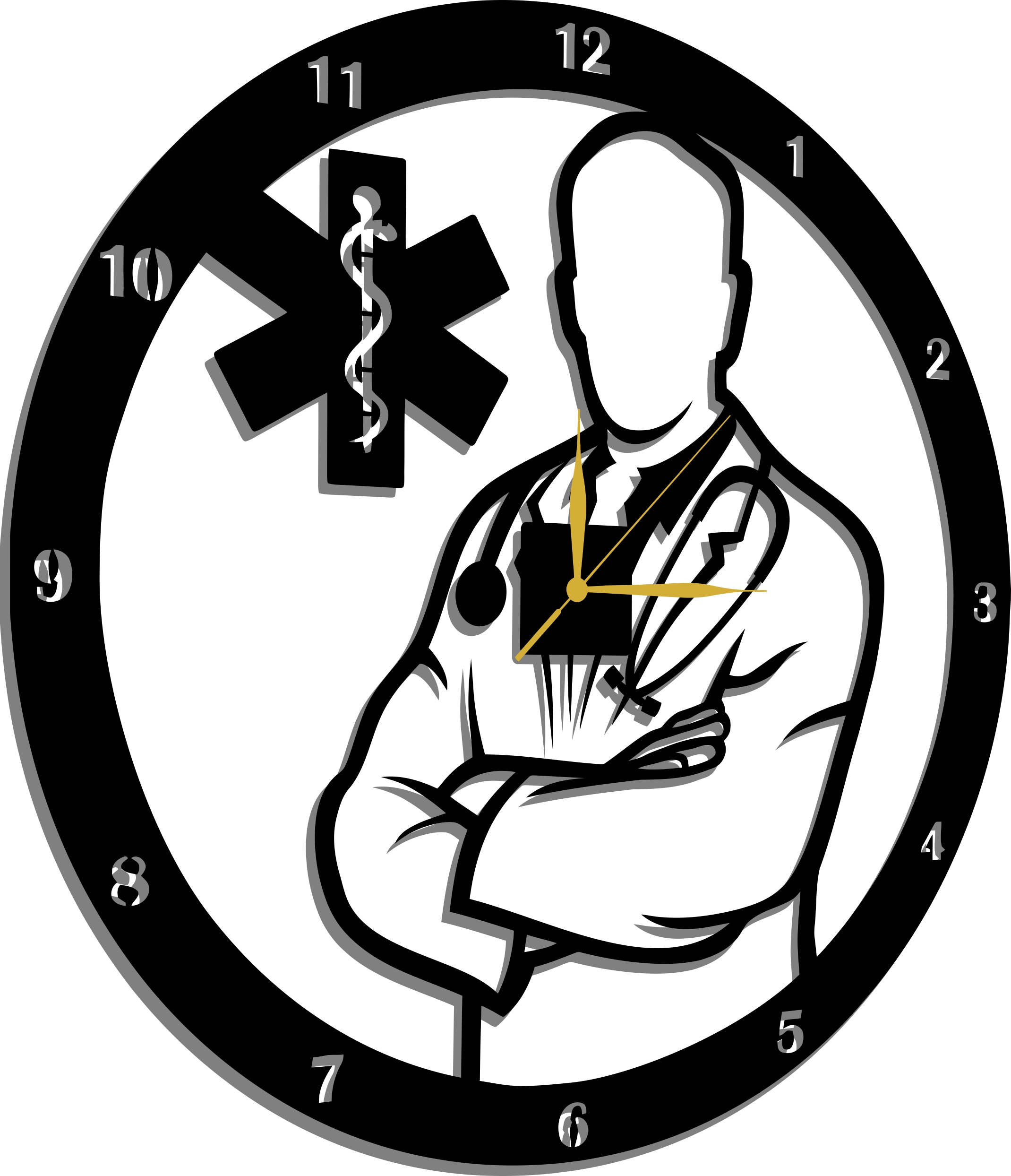 Hodiny Pro Zubního Lékaře Záchranáře 50 CM Dárek