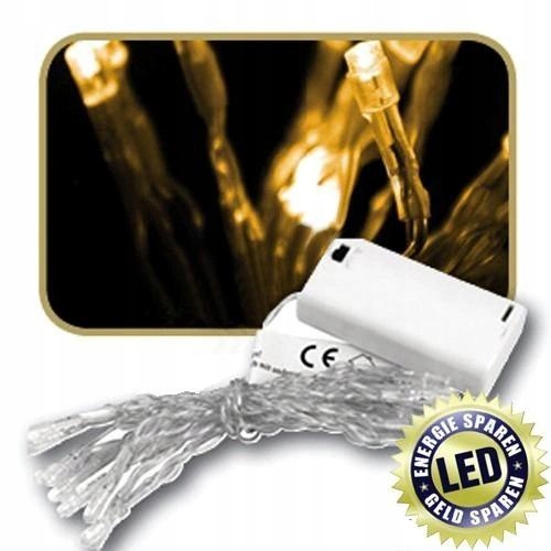 

Mikro diody na druciku Białe Ciepłe baterie 50LED