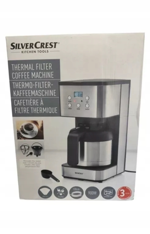 Przelewowy Ekspres Do Kawy Filtrowy Z Termosem Silvercrest 900W