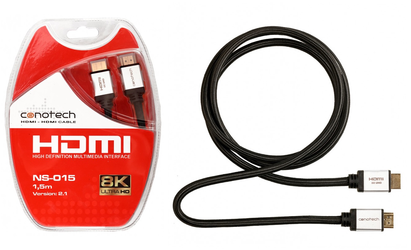 Kabel Przewód HDMI 1,5m 2.1 ULTRA HD 4K 8K Oplot