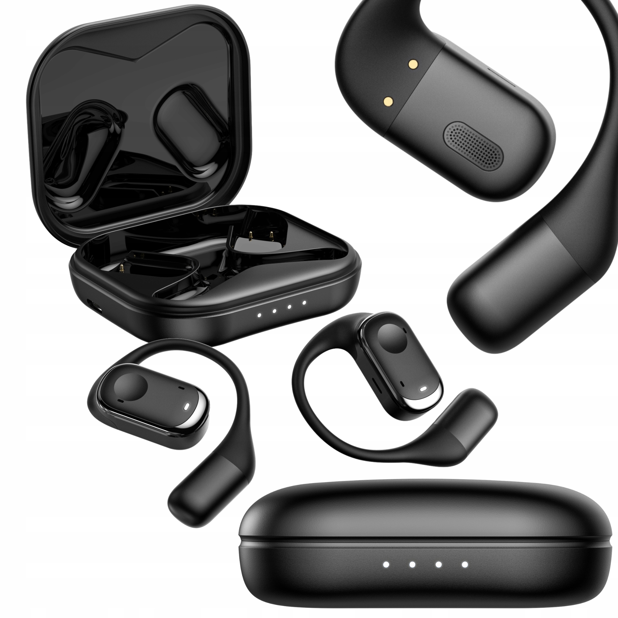 BEZPRZEWODOWE SŁUCHAWKI SPORTOWE Z PAŁĄKIEM ZA UCHO POWIETRZNE TWS BT 5.3