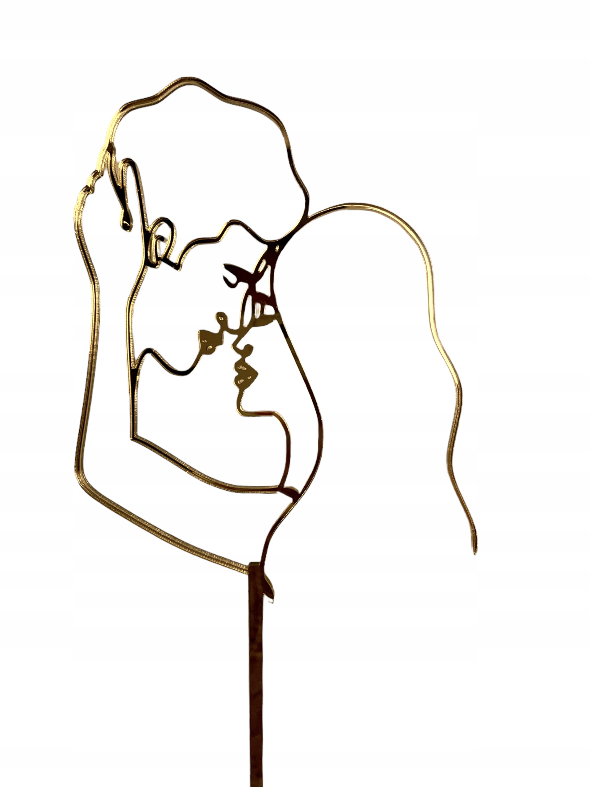 TOPPER NA TORT Ślubny WESELNY PARA MŁODA ZLOTY