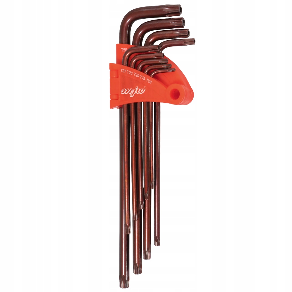 Zestaw imbusów Torx ekstra długie z otworem 9 elementów stal S2