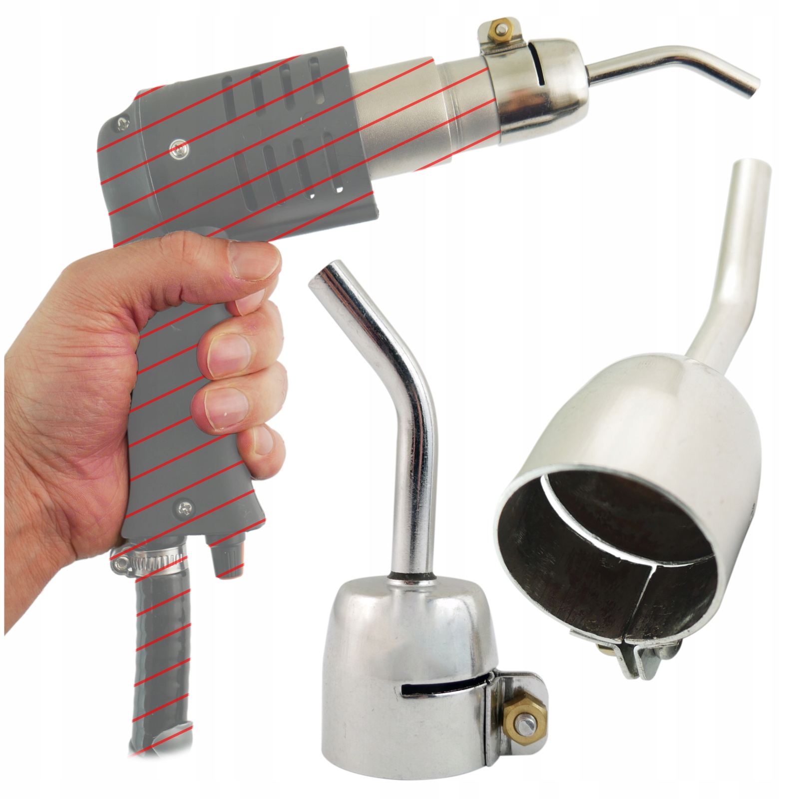 Tryska pro svařovací stroj Bosite S2 Krátká, ohnutá, ohnutá 6 cm, 5 mm, oprava plastu