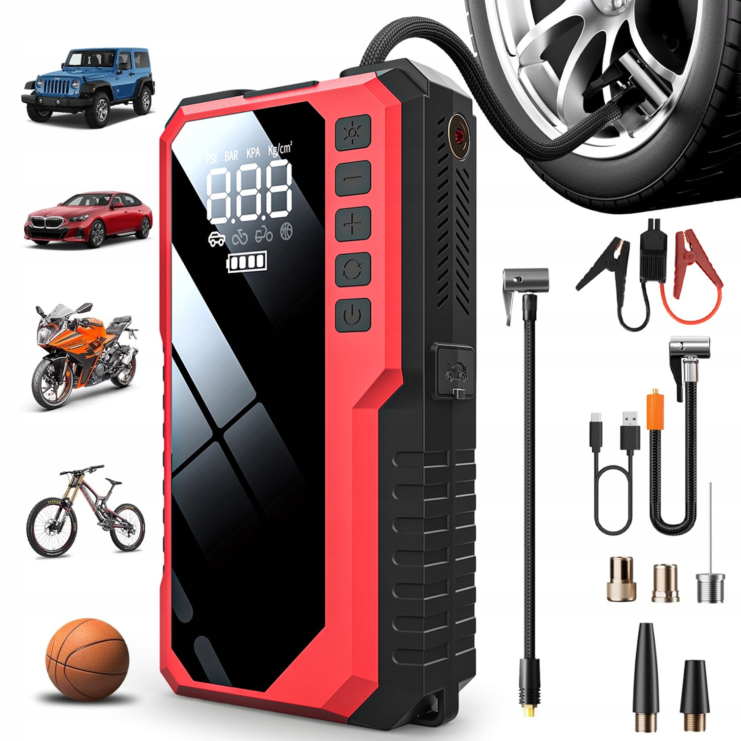Boosterové Štartovacie Zariadenie Jump Starter Powerbank 6400MAH Led Inflácia