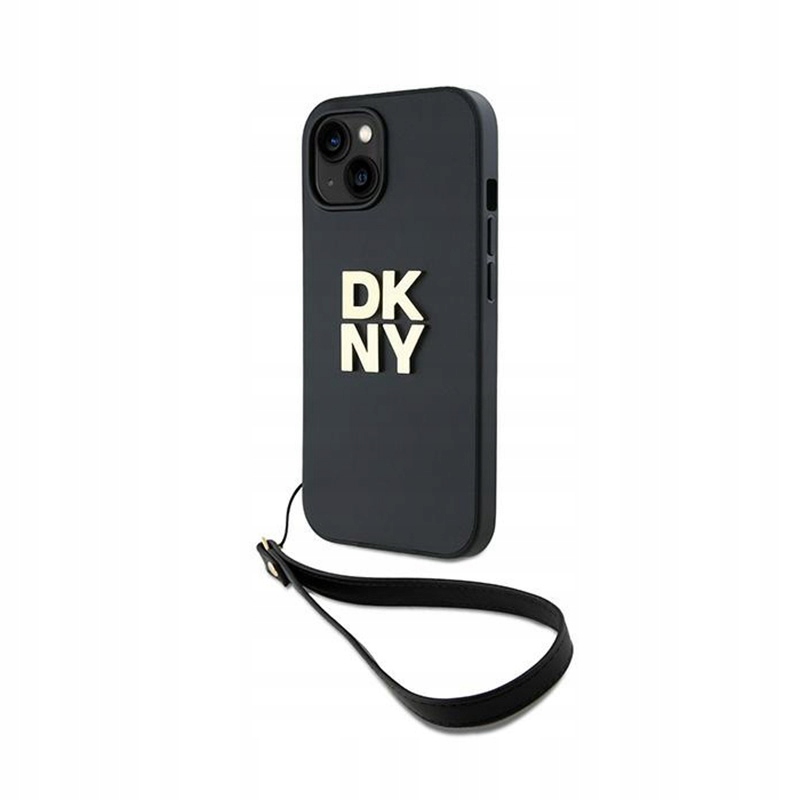 Dkny Wrist Strap Stock Logo Pouzdro pro iPhone 15 14 13 (černé)