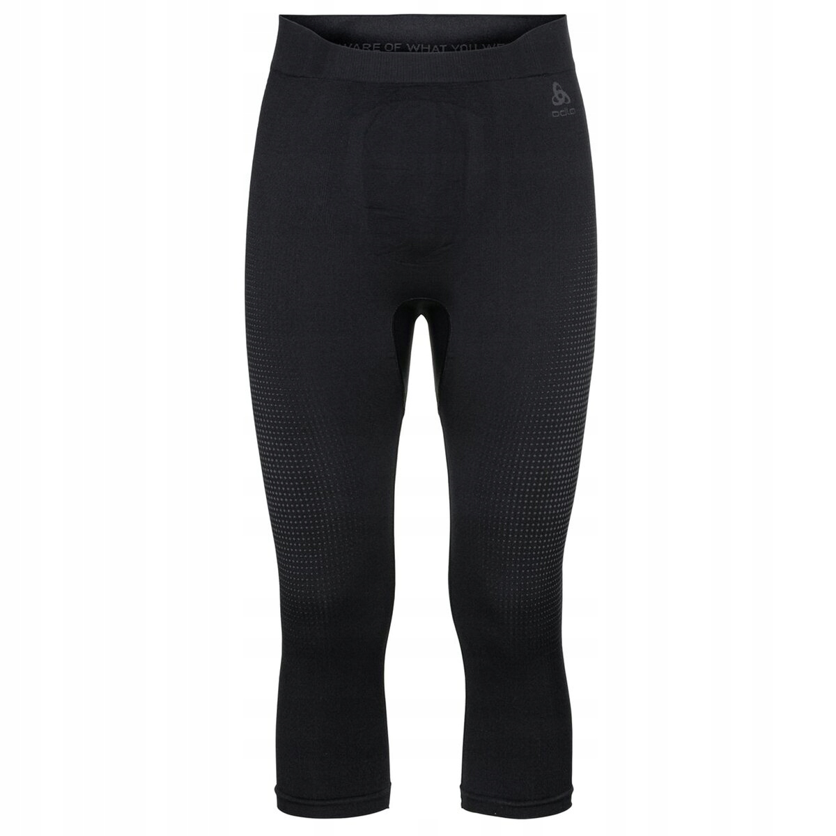 Leginsy męskie Odlo Performance Warm Eco Bl Bottom 3/4 czarne xl