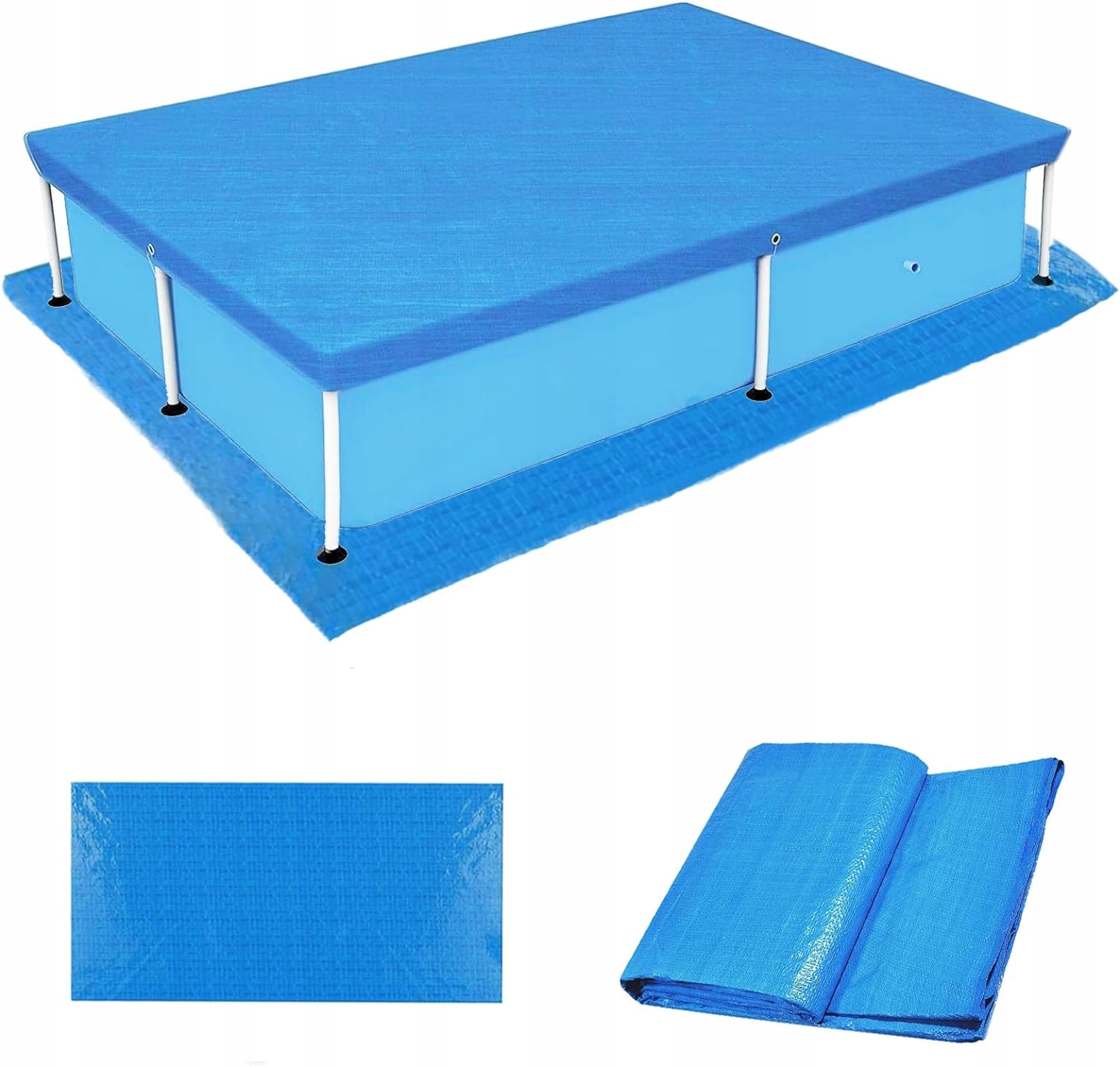 Pokrywa Plandeka Basen Mata 260x170 Osłona 2w1 mata pod basen Niebieska