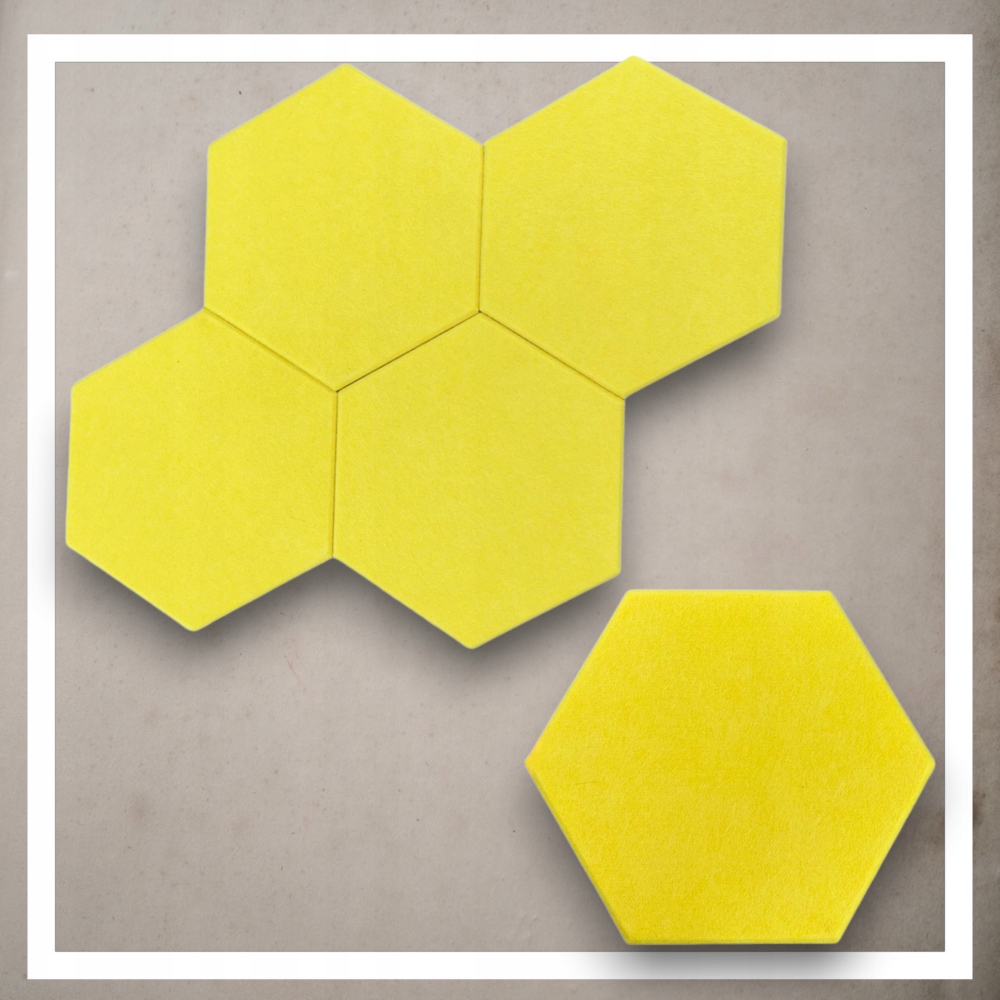 PANELE ŚCIENNE FILCOWE 3D HEKSAGON zagłówek samoprzylepne akustyczne soft Grubość 0.9 mm