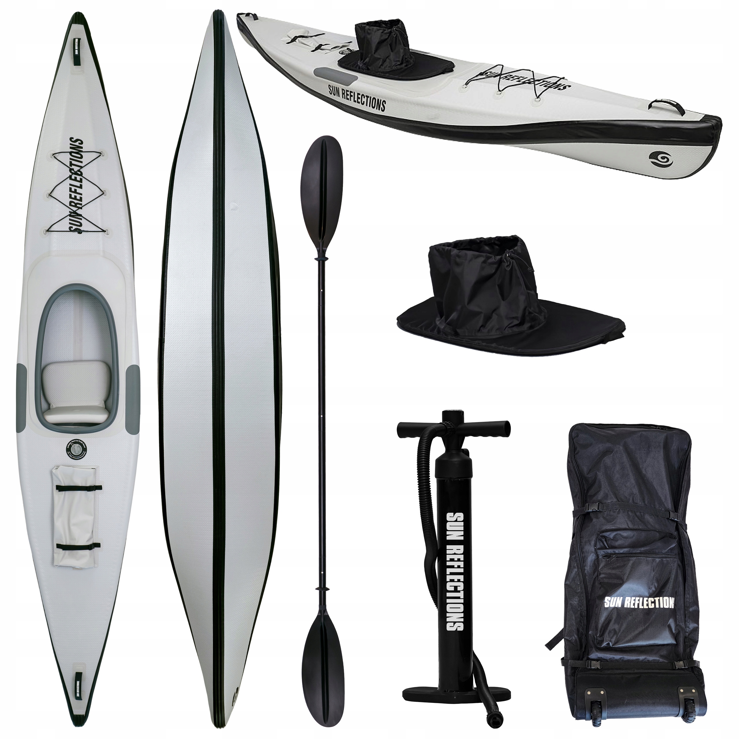 Kajak pompowany Sun Reflections Full Ds 397 CM 1-os. Dropstitch wiosło