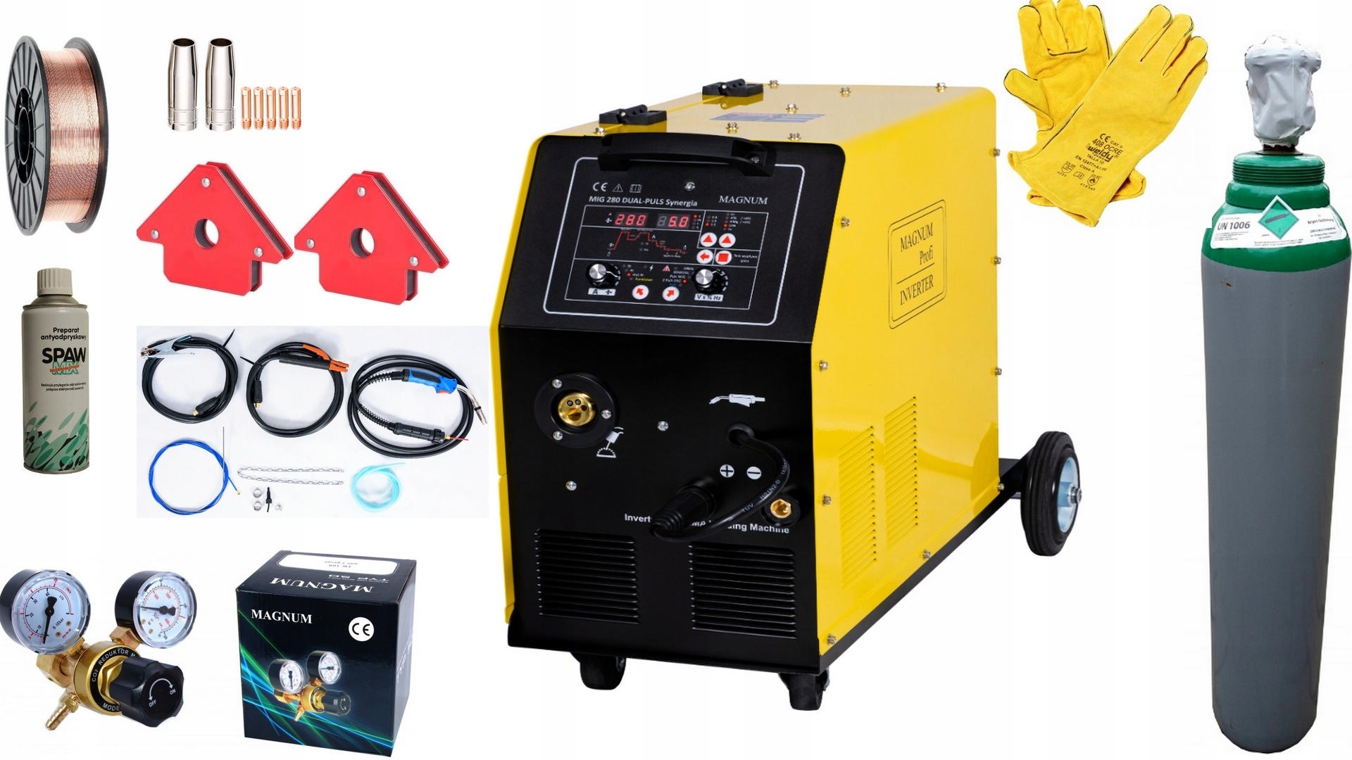 MIG 280 двойной импульсный алюминиевый сварочный аппарат 400В комплект