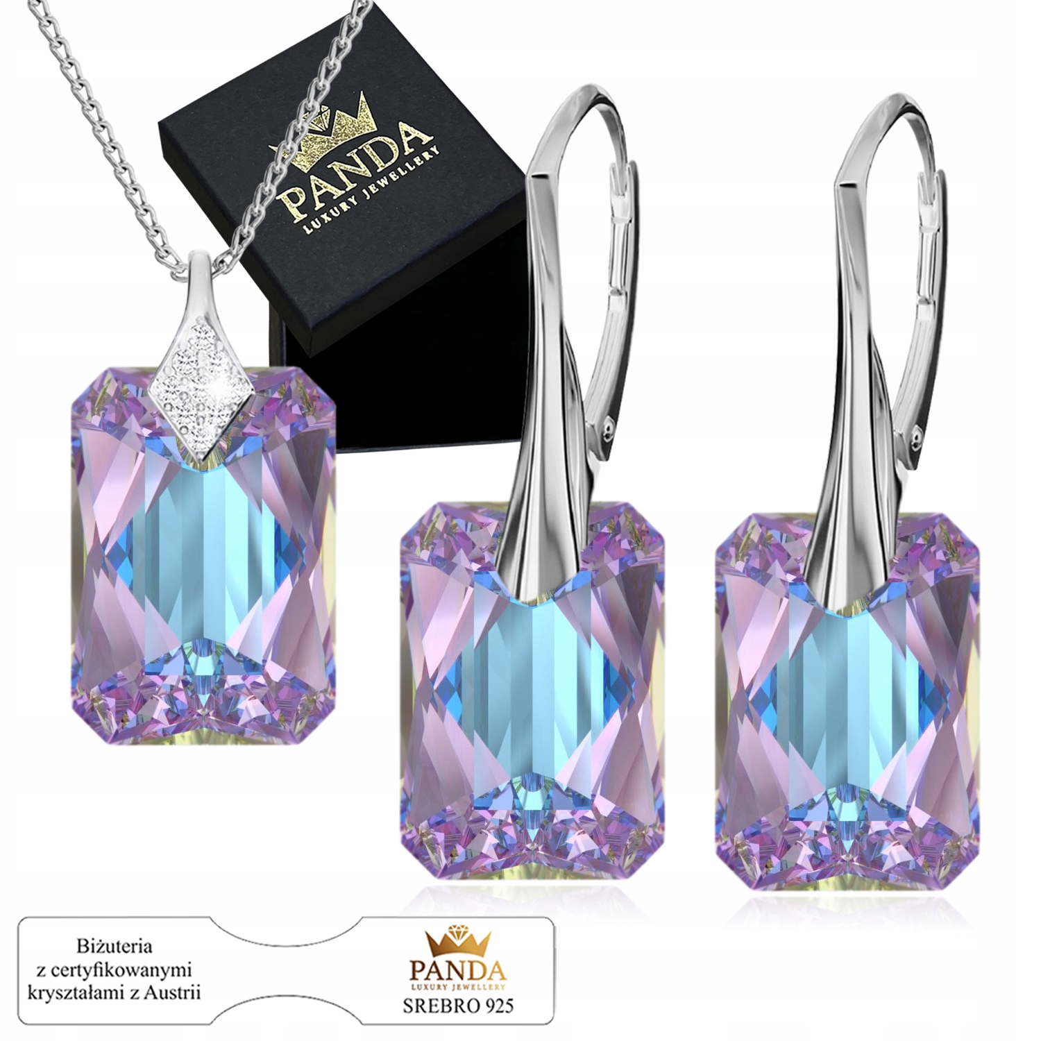 Sada stříbrných šperků Krystaly Sada Dárek pro manželku maminky 925