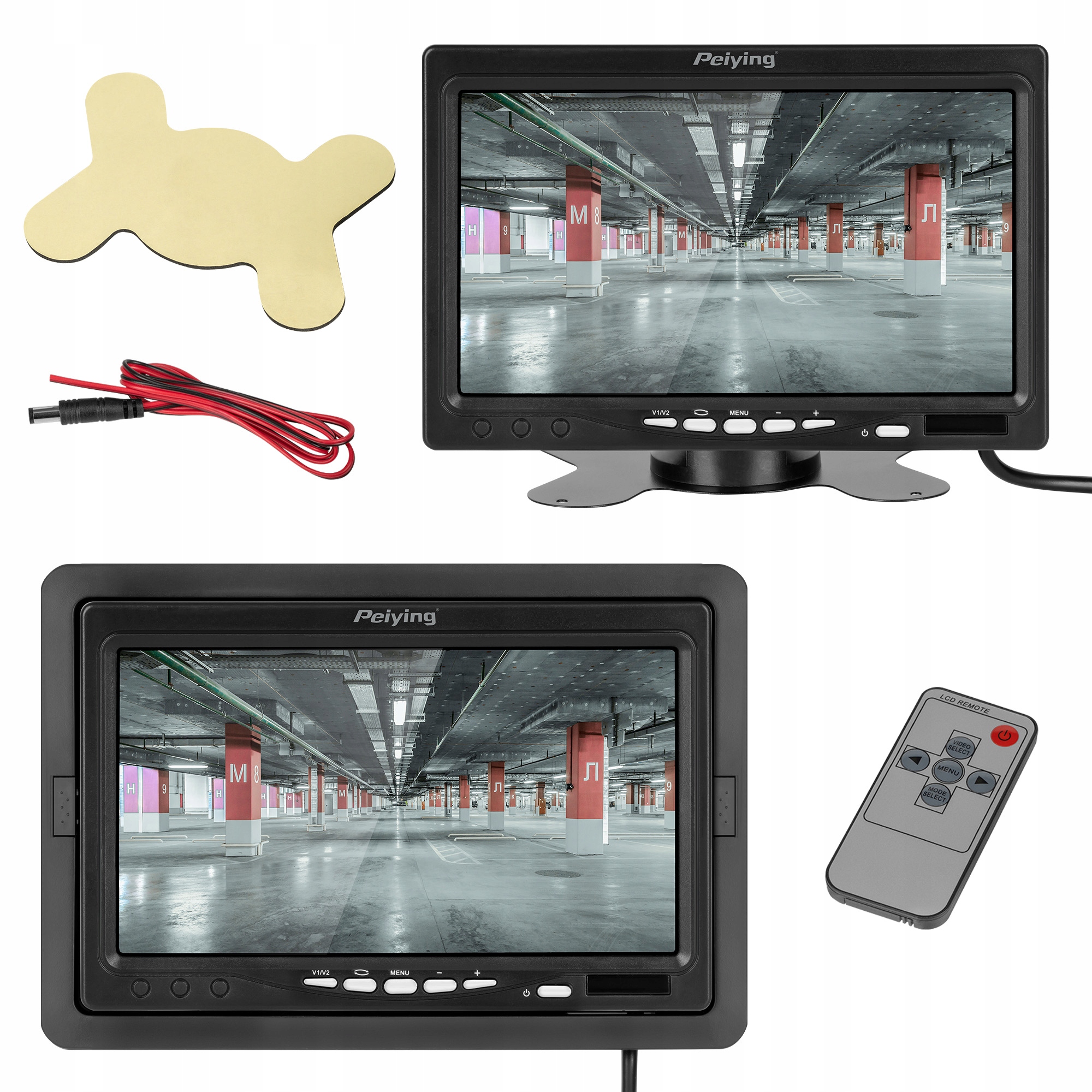 Monitor do auta Peiying 7" 16:9 barevný, 2 kanály