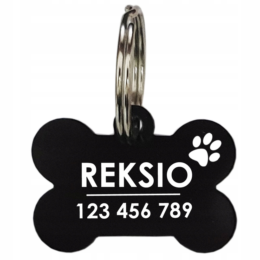 

Metalowy Identyfikator zawieszka adresówka Kość Cz