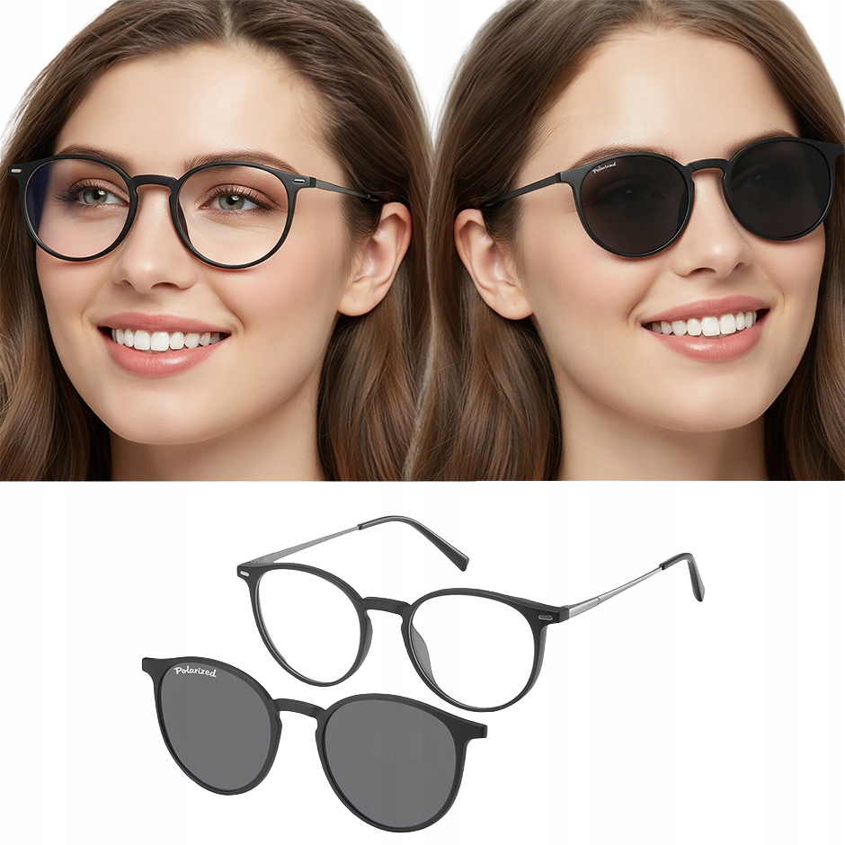 Okulary Oprawki Zerówki Clip On Nakładki Przeciwsłoneczne Uv 400