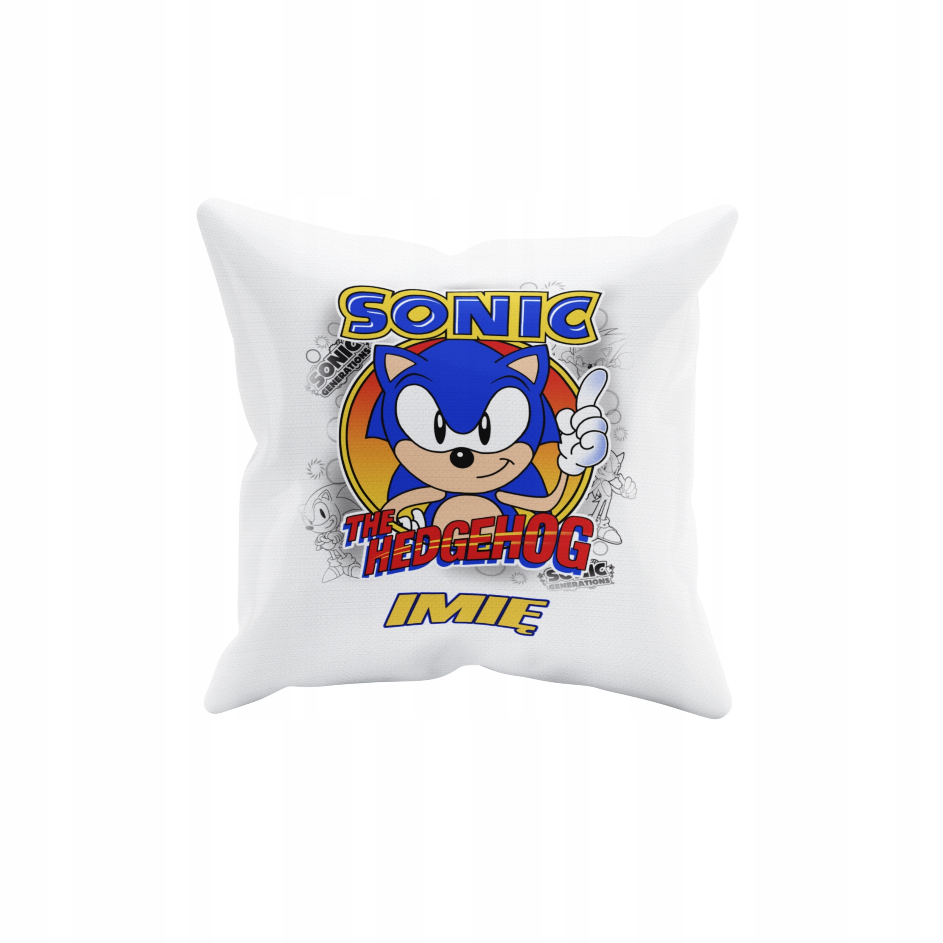POSZEWKA NA PODUSZKĘ JAŚKA DO PRZEDSZKOLA SONIC JEŻYK + IMIĘ GRATIS Waga produktu z opakowaniem jednostkowym 0.5 kg