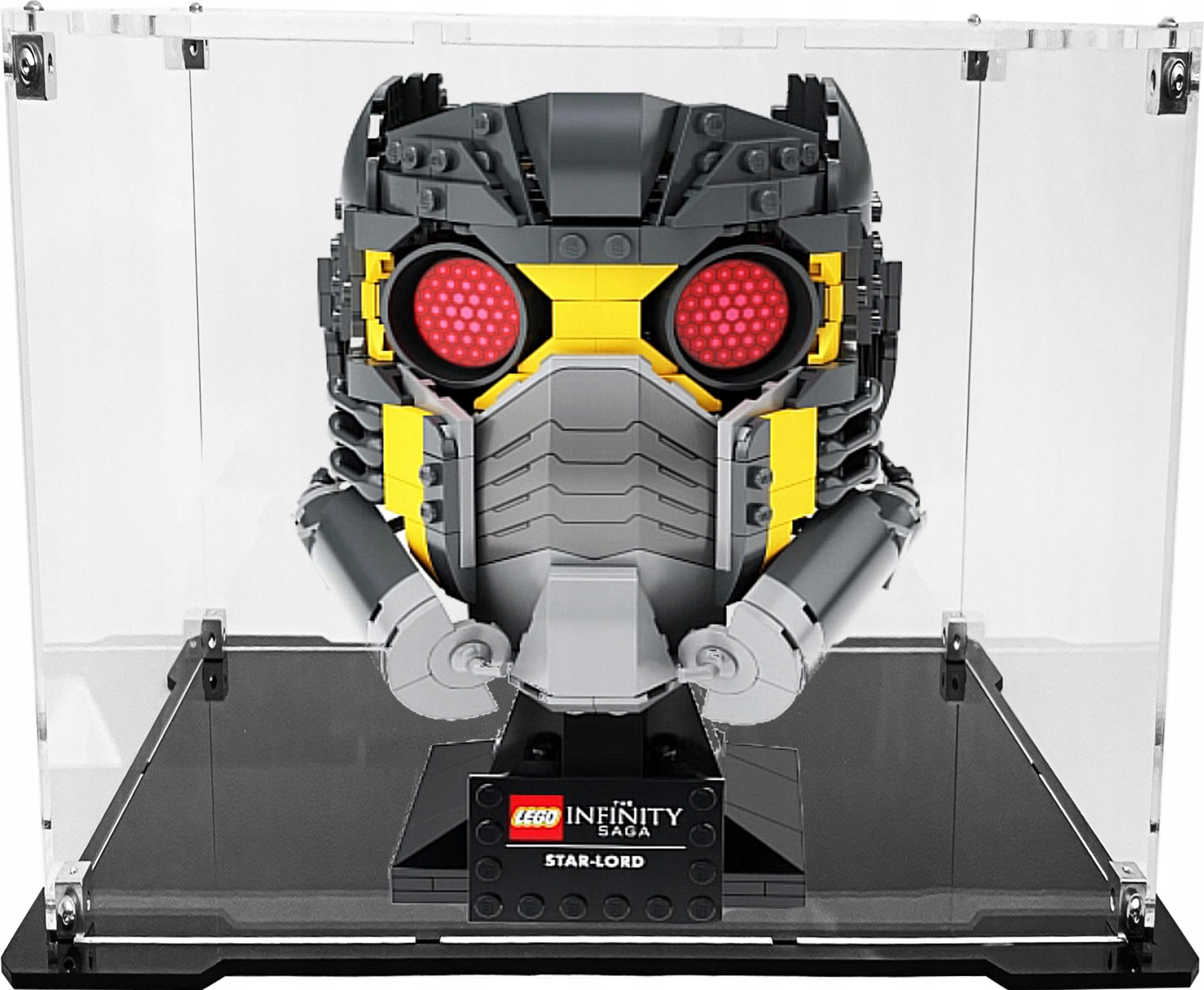 Vitrína s černou základnou pro sadu Lego 76251 Marvel Helma Star-Lorda