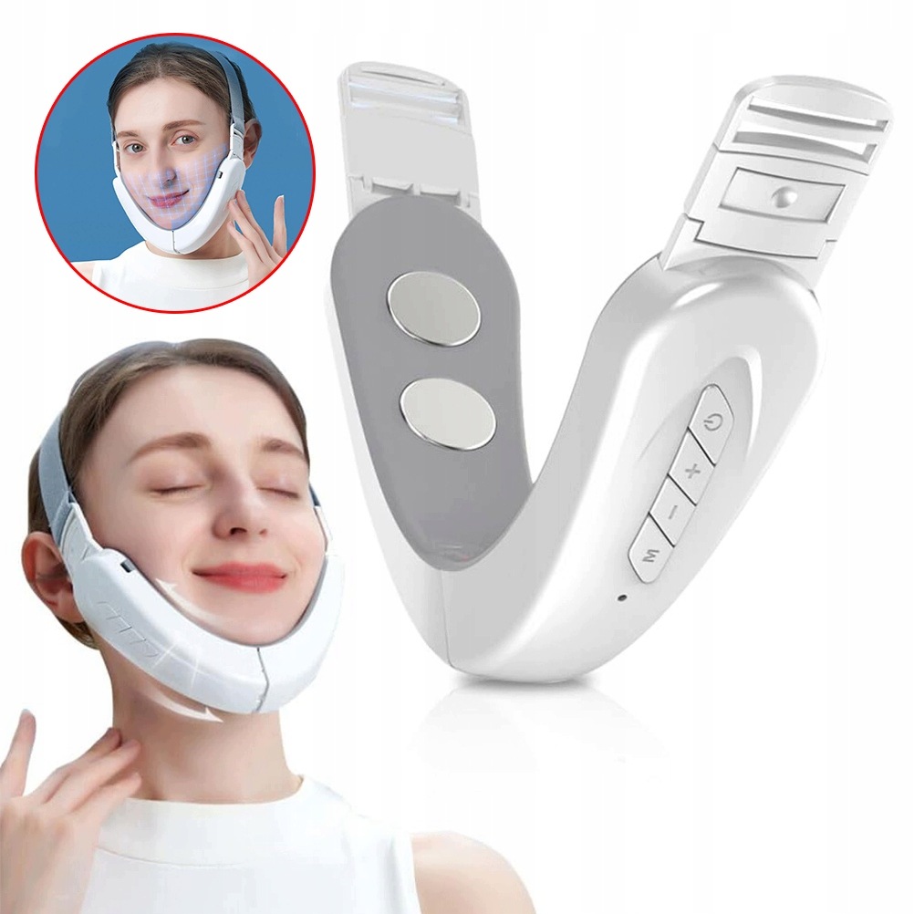 Masážní Přístroj Na Obličej Lifting V-face Redukce Brady Ems Vibrační Usb Led