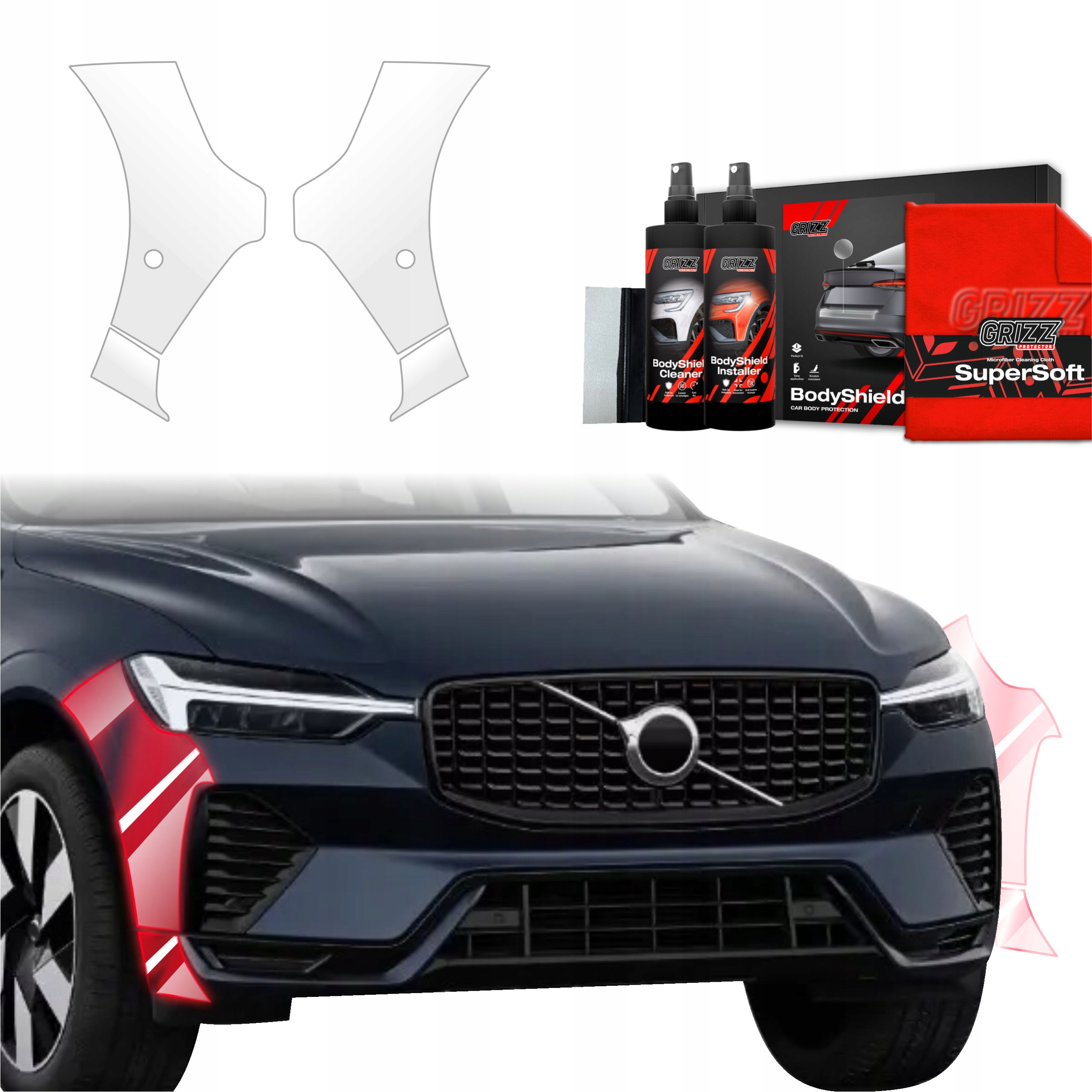 2v1 Fólie Ppf na nárazník pro Volvo XC60 2 (2022-2025) Grizz
