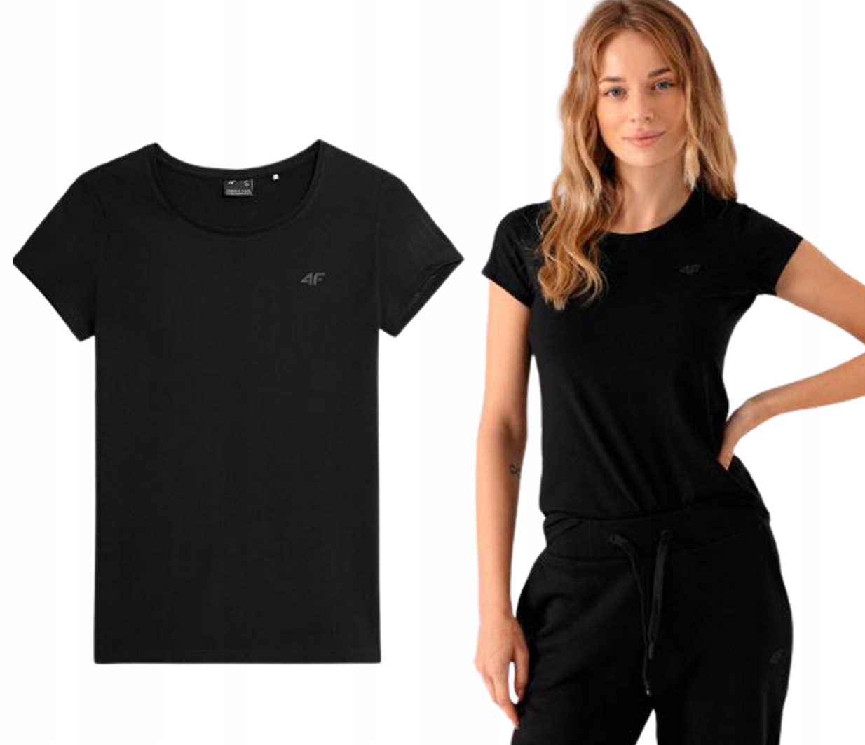 

T-shirt damski 4F bawełniany TSD350 czarny S