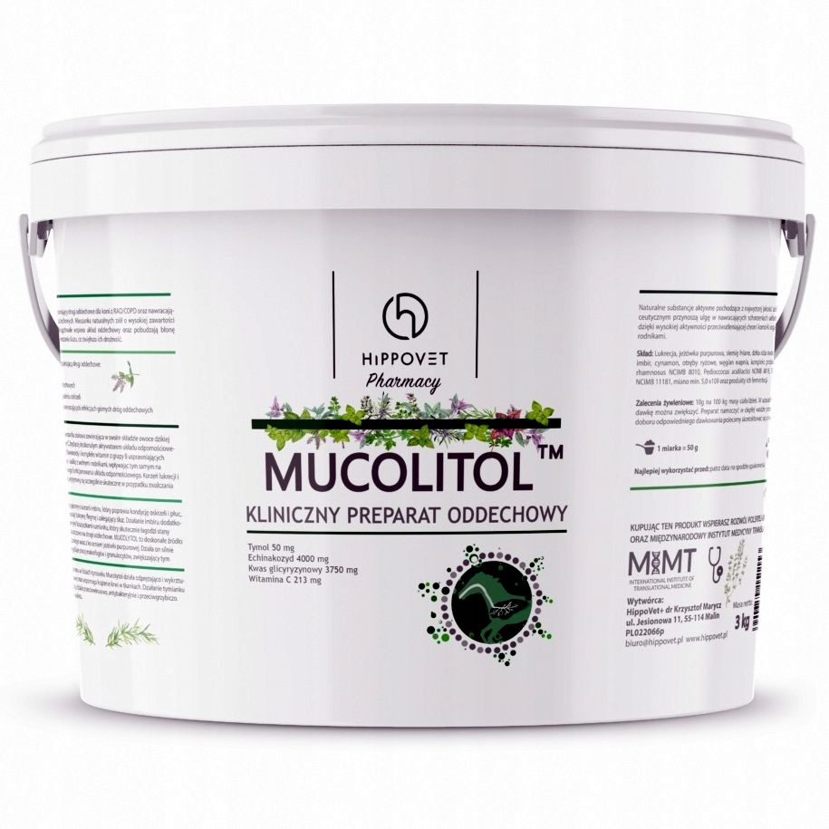 Hippovet Mucolitol 3 kg – kliniczny suplement na układ oddechowy dla konia
